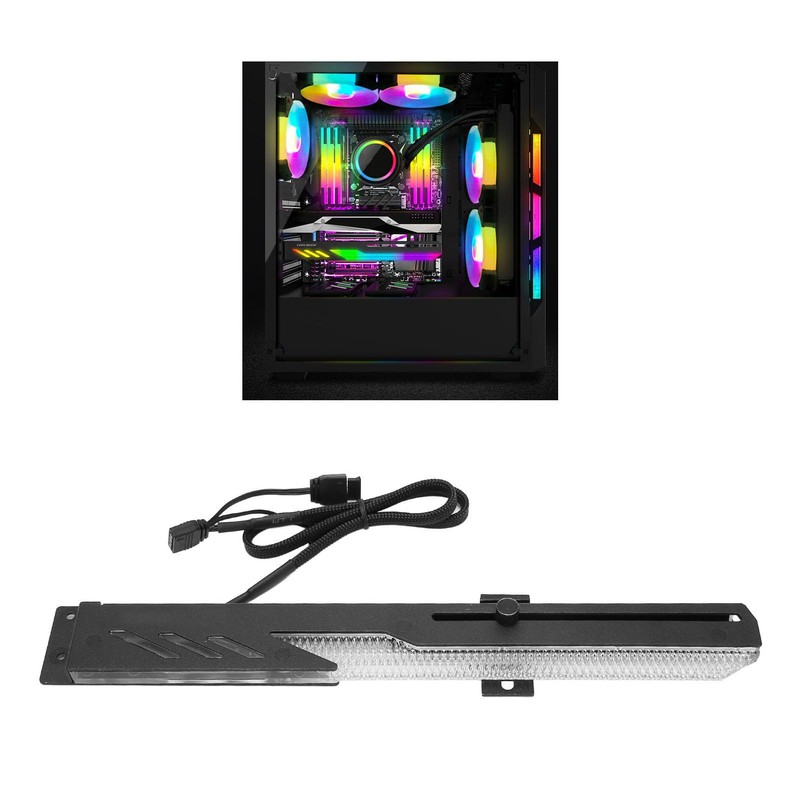 Elprico Graphics Card GPU Holder, ARGB 3Pin 4Pin Slidable, Supports