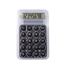 Desktop Calculator Colorful Calculator 8 Digit Numbers Mini Just Type LCD Display Transparent Mini Calculator for Office Home (Black)