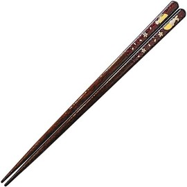 Sunlife H-05687 Chopsticks, Dishwasher Safe, Adult, Natural Wood, 8.3 inches (21 cm), Gold Crest, Full Moon Rabbit, Red