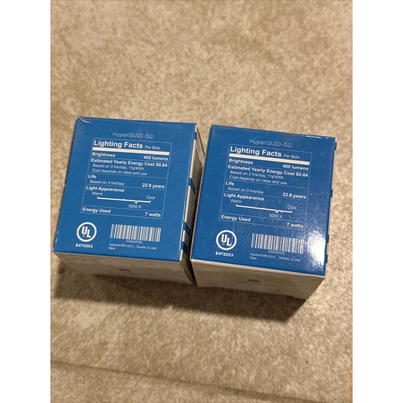 Hyperikon PAIR OF HYPERIKON MR16 GU10-50 LED BULB 5000k 460