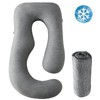 Sasttie Cooling Pregnancy Pillow Cover, 57-inch U Shaped Pregnancy Pillow