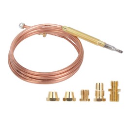 Ejoyous Universal Thermocouple Kit, 900mm Thermocouple Fireplace Replacement Kit Adaptors with Five Types of Nuts for Gas Stove, Heating Device and Other Burning Appliances