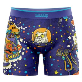 Knobby - Calzoncillos tipo calzones para hombre, entrepierna de 4.5 pulgadas, absorbe la humedad, control de olor, transpirable, sin etiqueta, ropa interior de diseño para hombres, Lado de la luna de