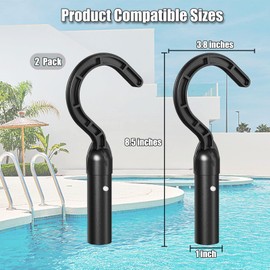 Eudaemiles 2 Pack Pool Hooks for Poles, Hook for Robotic Pool Cleaner, Pool Telescopic Pole Hooks Compatible with All Pool Vacuum Including Cordless, Above Ground and Underwater