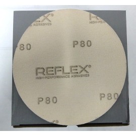 REFLEX 50x 6 inch Sanding Discs Hook Loop Sandpaper Gold like Sunmight or Mirka - Grit 80