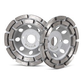 Professional Diamond Cup Wheel 125 mm for Concrete, Granite, Natural Stone - 125 mm x 22.2 mm, Double Row Diamond Grinding Disc for Effective Surface Processing
