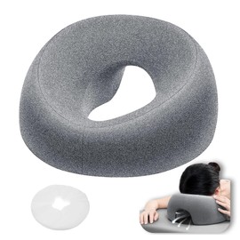 Koyea Face Down Pillow After Eye Surgery ，BBL Pillow After Surgery，Massage Pillow Face Down， with 20 Disposable Pillowcases，with Breathing Hole, Skin-Friendly Grey Ergonomic Design Removable Jacket