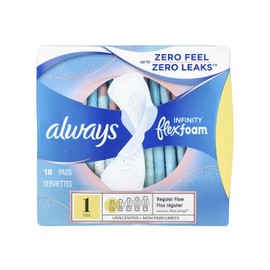 Always Pads Size 1 Infinity with Flex Foam 18 Count (Pack of 3)