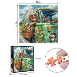 Happy Grandma Puzzles for Adults 1000 Pieces, Large Paper Puzzle for Adults, Interactive Family Game, DIY Brain Challenge, Scratch-Resistant, Square Shape, Ideal