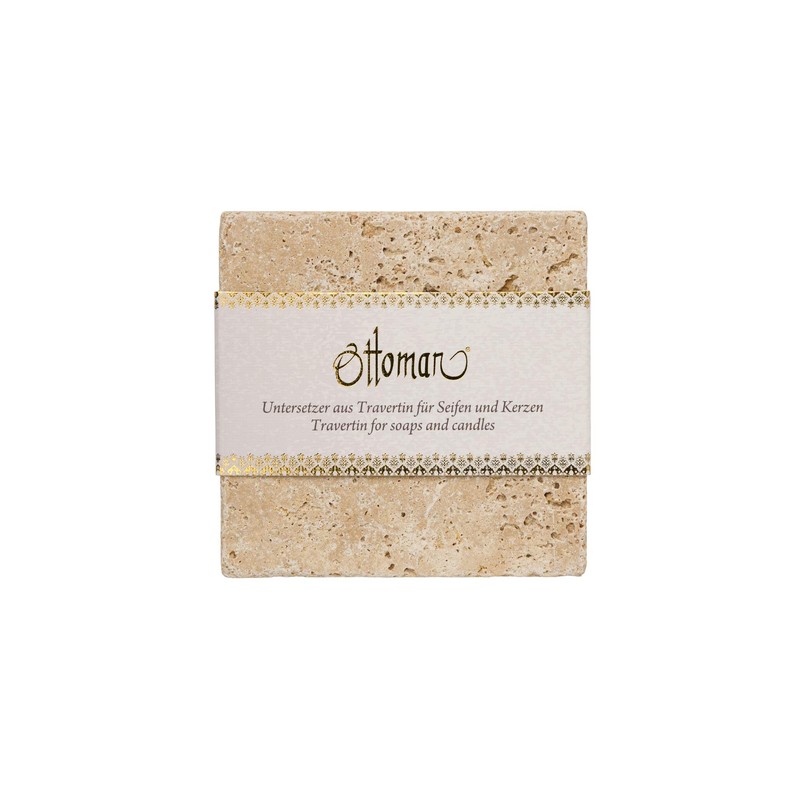 ottoman Travertine Soap Dish Decorative Stone 10 x 10 cm