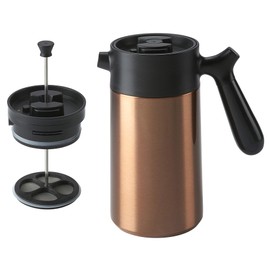 casaWare Stainless Steel 32-Ounce Thermal French Press Coffee and Tea Maker (Copper)