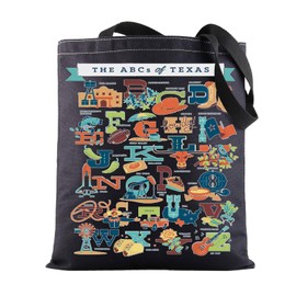 BWWKTOP Texas State Travel Tote Bag Texas Souvenirs Gifts Texas Reusable Grocery Bag Texas Trip Gifts, Abc Texas Bl Tg