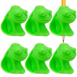 TOCCOOL 6PCS Frog-Shaped Pencil Grips, Soft Silicone Ergonomic Writing Aid for Kids and Children, Correct Grip Posture Tool for School and Home Use (Green)
