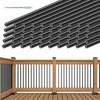 Muzata 50Pack 32" Aluminum Deck Balusters Round Black Deck Railing