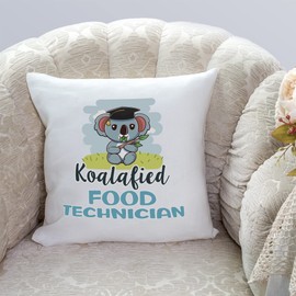 MUGFFINS FOOD TECHNICIAN man Cushion Padding included - in English - Koalafied - Funny gift - Pillow: cover and filling 15.7x15.7 inches