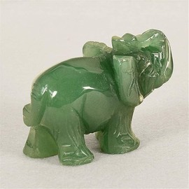 Yjemle Green Elephant Ornament, Elephant Statue, Jade Stone Handcraft Natural Green Jade Stone Elephant Statue Decor Toys in Hand Sculptures Home Décor Accents,Collectible Figurines