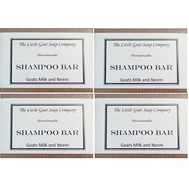 The Little Goat Soap Company Shampoo Bar - Goats Milk and Neem Oil, 400 g, Pack of 4