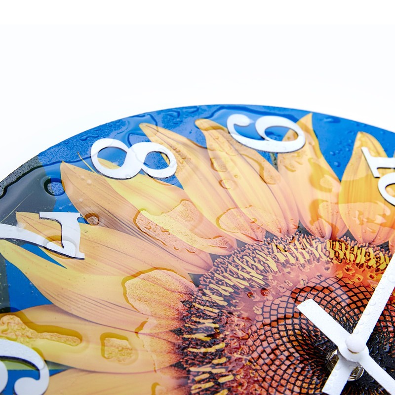 Yoiolclc Large Outdoor Clock Waterproof-Decorative Sun Flower Wall Clocks for
