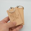 Big Rectangle Wood Engraving Blanks Wooden Key Tag With Keychain