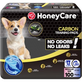 HONEY CARE All-Absorb Puppy Training Pads | Doggie Potty Pads Absorb Eliminating Urine Odor, Ultra Charcoal Dog Pee Pad (Carbon, L 22x23 inch, 100ct)