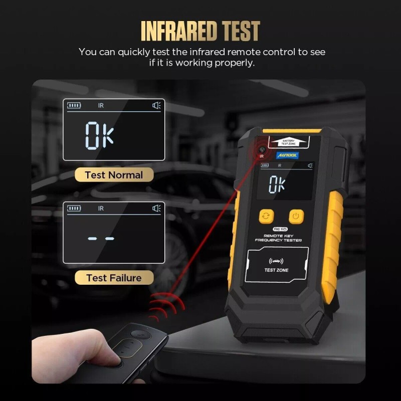 AUTOOL Remote Key Frequency Tester 315/433/868/902MHZ Digital Infrared Signal Detector