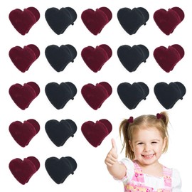 20 PACK Mini Velvet Heart Shape Claw Clips Non Slip Tiny Plastic Cute Small Hair Clips for Girls Women
