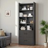 IRONCK Bookshelves and Bookcases with 4 Doors, 6-Tier Bookshelf with