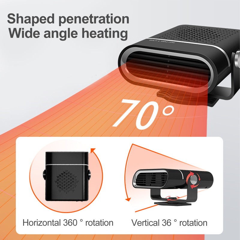 Car Heater Multi Angle Rotation Car Heater Portable Windshield Defogger