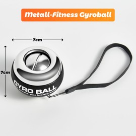 BeSokar Vollmetal Gyroball Wrist Exerciser Ball Auto Start 5 Level Resistance Gyroscopic Forearm Trainer Arm Strengthening Arm Finger Wrist