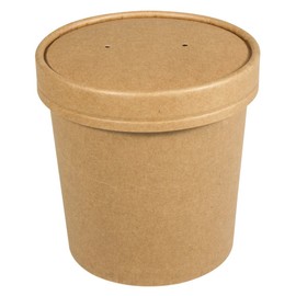 Rayher Organic Cardboard Cups with Lid, 300 ml, 7.5 x 9 cm, Pack of 4, Food-Safe, Compostable, Coffee Cups, Disposable Cups, Cardboard, 68068000, Brown