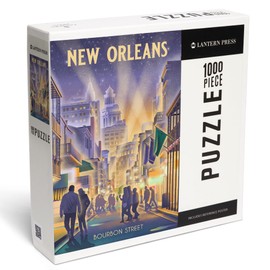 Lantern Press 1000 Piece Jigsaw Puzzle, New Orleans, Louisiana, Bourbon Street Litho