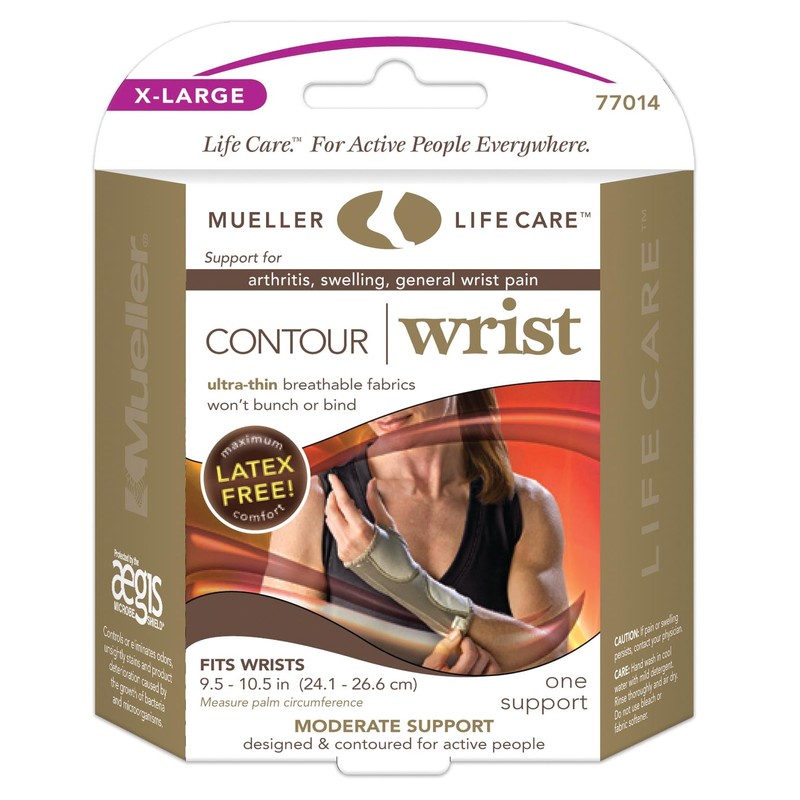 Mueller Life Care Handgelenkbandage, weiß/gold, 24 26,5 cm, 77014, Gr.