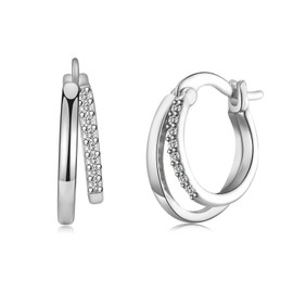 Small Hoop Earrings, Huggie Hoop Earrings, Lightweight Earrings for Women, Girls, Men (Silver/Gold/Rose Gold), White Gold