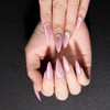 KKUUOO Stiletto Press on Nails Medium Fake Nails Light Pink
