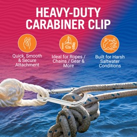 Stainless Steel Carabiner Clip, 4 Pack, 316 Marine Grade, Heavy Duty Spring Snap Hooks, Mini and Large Sizes, 2" to 4" Options, 1.57" Small Clips