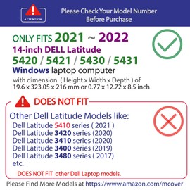 Dell NEW mCover® Case for 2021~2022 14" Dell Latitude 5420 5430 Laptops