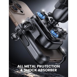 Lamicall All Metal Motorcycle Phone Mount - [Anti Shake] [Extendable Arm] Bike Phone Holder Handlebar Clamp, Bicycle Cell Phone Mount, for iPhone 17 Pro Max, 16 15, Galaxy S24 Ultra, 4.7-7.2" Phones