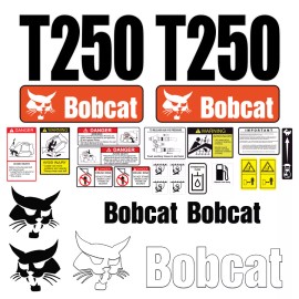Turbo Bobcat T250 Skid Steer Set Vinyl Decal Sticker - 25 PC