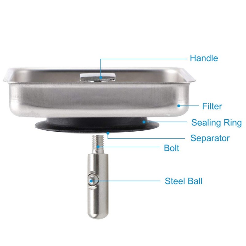 sourcing map Square Sink Water Stopper with Post Stainless Steel