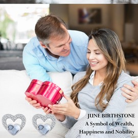 Heart Birthstone Earrings for Women 925 Sterling Silver Heart Stud Earrings Minimalist Crystal Cz Earrings Birthstone Jewelry Gifts, Sterling Silver, crystal