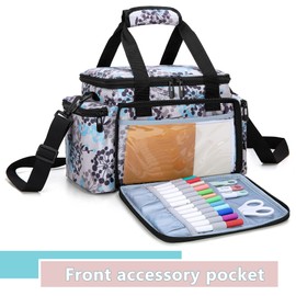 CURMIO Carrying Case Compatible for Cricut Joy and Easy Press Mini, Tote Bag with Inner Divider for Joy Machine and Craft Tools, Bag Only, Dandelion