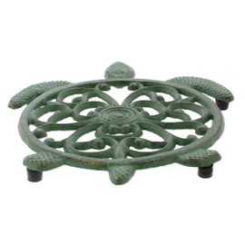 The Bridge Collection Sea Turtle Cast Iron Trivet - Durable Sea Life Hot Plate Holder - Sturdy Sea Turtle Metal Hot Pad for Pots, Pans, Or Serving Dishes