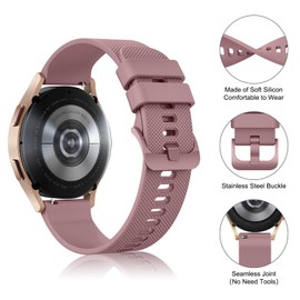 Meliya 3-Pack Soft Silicone Sport Replacement Strap for Garmin Venu/Venu Sq/Sq 2/Venu 2 Plus/Vivoactive 5/3 Watch Bands Women Men, Smoke Violet+Milk Tea+Starlight