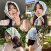 2 Pack Lightweight Lace Trim Head Scarves - Boho Floral
