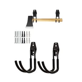 zoele Wall Mount Axe Hanger, Axe Rack Holder, Pickaxe Wall Hook, Garage Power Tool Hanger Wall Hook, Steel Garage Tool Storage Organizer Utility Hooks (Black)