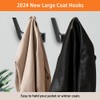 Coat Rack Hooks Wall Mounted Hold 50 lbs, Black 3Packs,