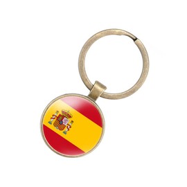 EnigmaGlow World - Llavero con la bandera de la mayoría de los países, llavero diario de aleación de zinc, llaves de coche para hombres y mujeres, España, 2.1inch