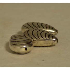 Unbranded Beads Antique Silver Large Pear Shaped Crafts Silver Beads Lot of 3