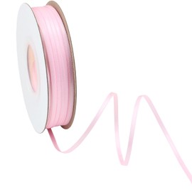 BAORJCT - Cinta de satén de color sólido de 1/8 pulgadas x 100 yardas, color rosa perla de doble cara para envolver regalos, manualidades, decoración de boda, tarjeta de invitación de boda, decoración