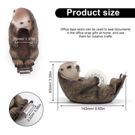 AMONENZ Klebestreifen Abroller, Harz Klebebandabroller für Tische, Niedlich Klebebandspender, Inklusive 1 Rolle Klebeband, Klebebandabroller Kinder, für Büro, Schule oder als Geschenk